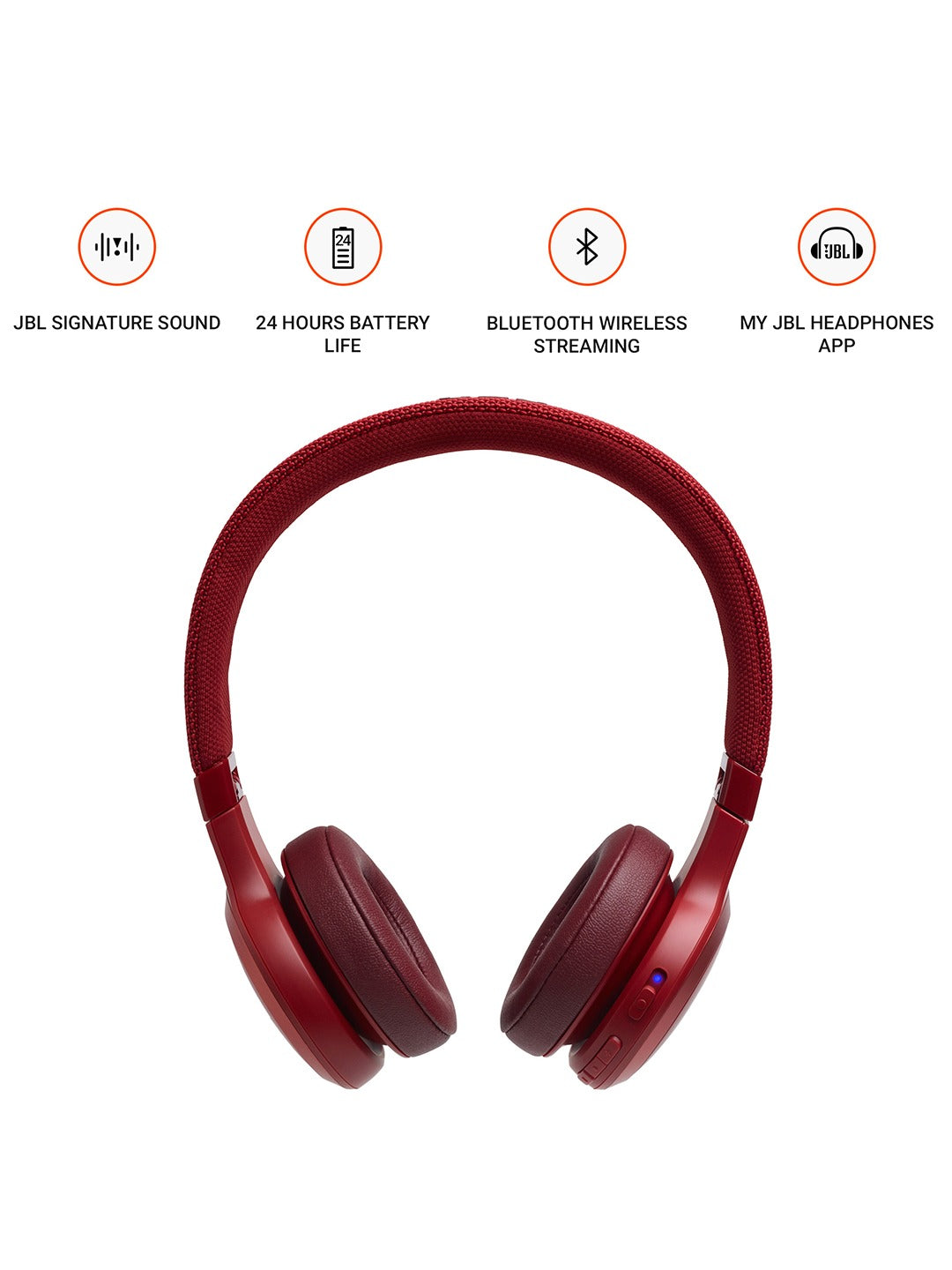 Wireless On-Ear Headphones - Onesize - Red