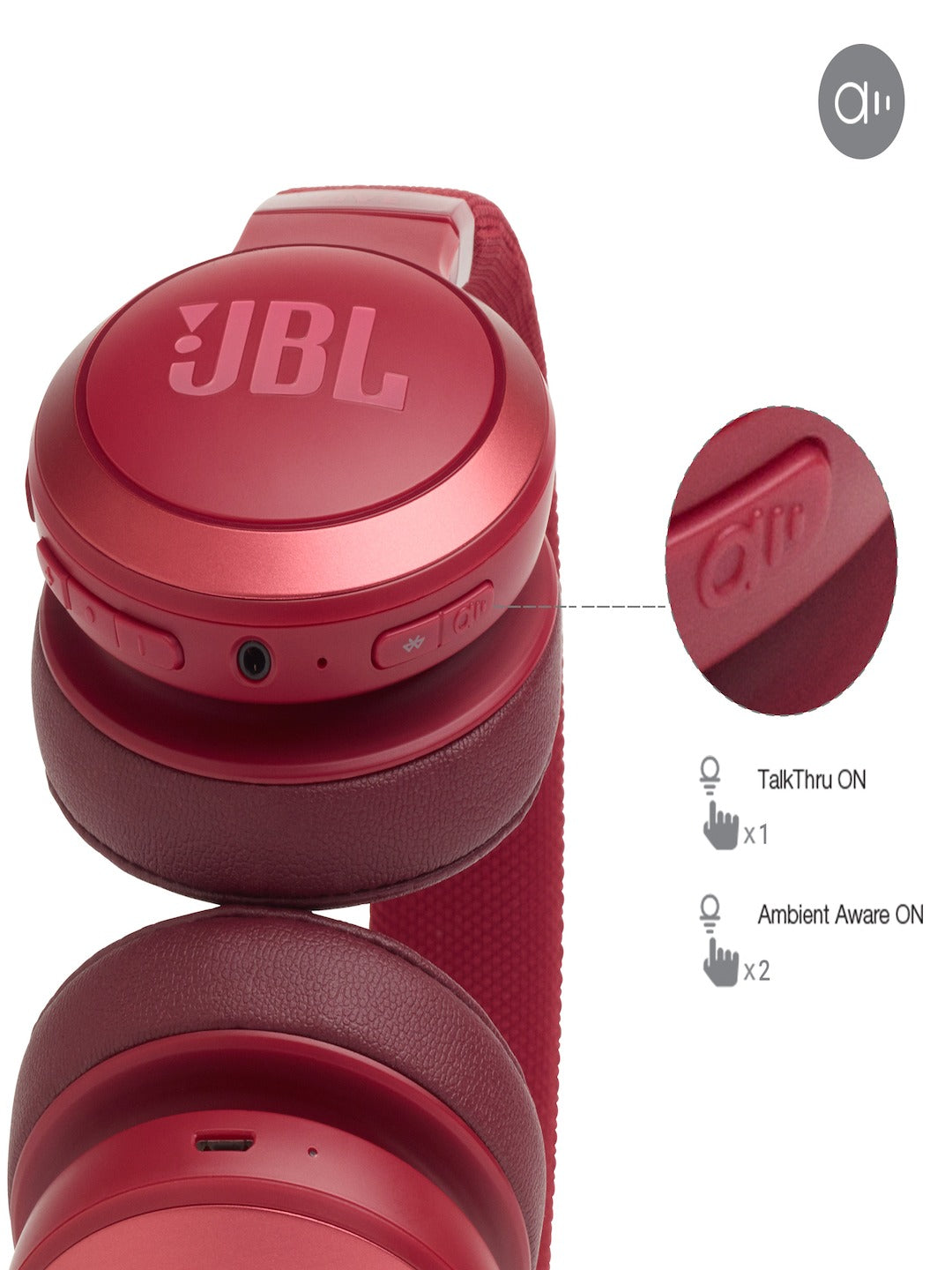 Wireless On-Ear Headphones - Onesize - Red