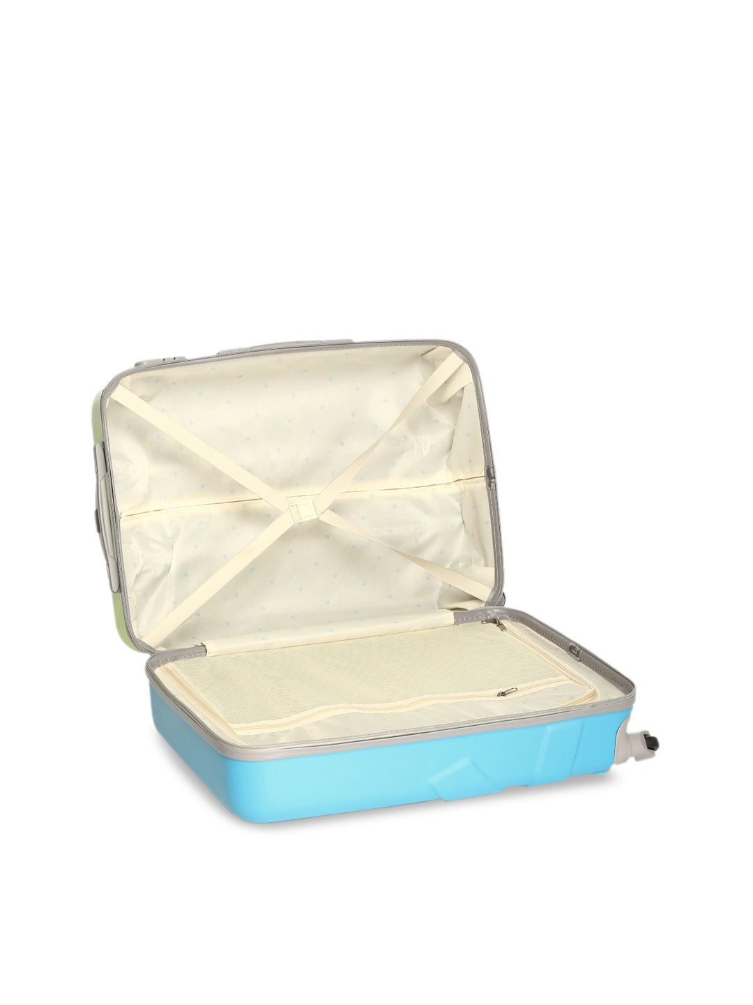 Colorblocked Suitcase for Cabin -  Blue & Yellow