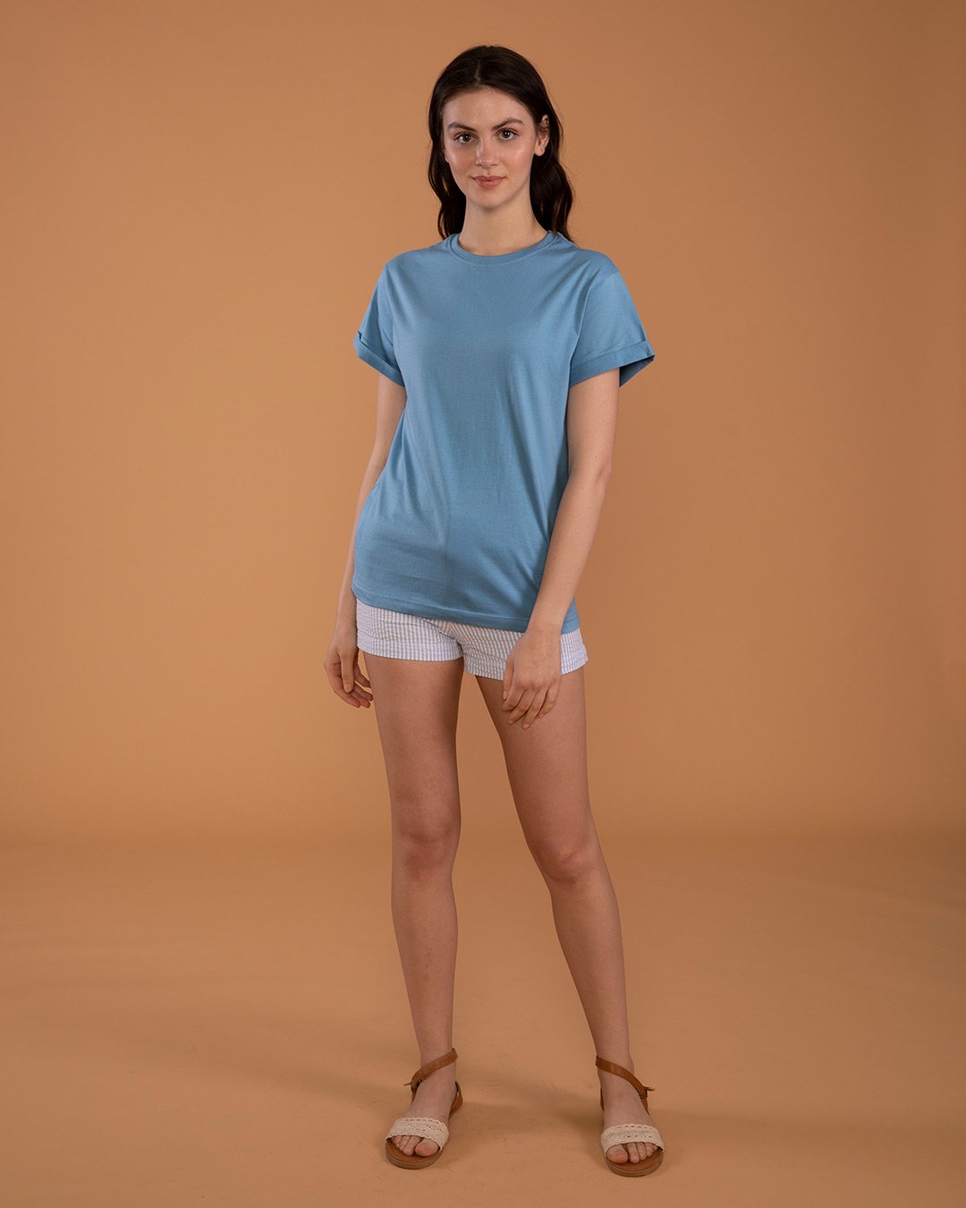 100% Cotton Blank T-shirts - for her - Island Blue