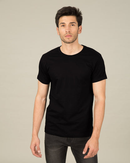 100% Cotton Blank T-shirts - for him - Jet Black