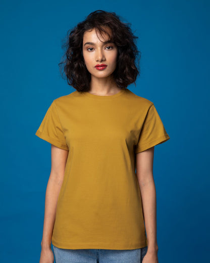 100% Cotton Blank T-shirts - for her - Mustard Yellow