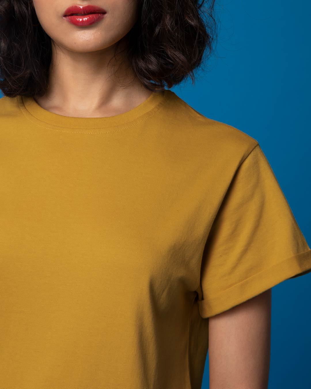 100% Cotton Blank T-shirts - for her - Mustard Yellow